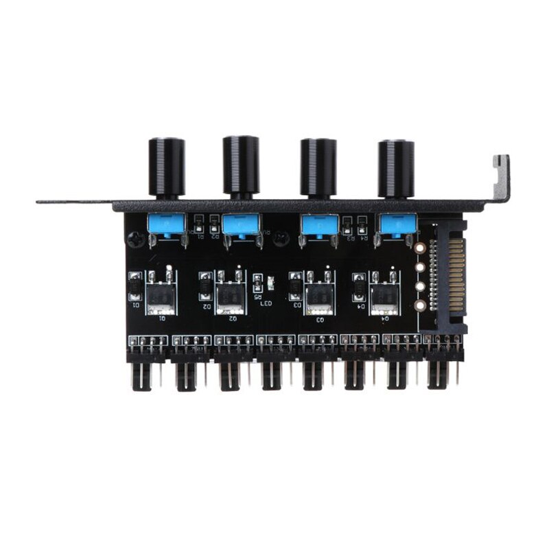 Computer PC 6 Kanal 8 Weg 4 Stift PWM 3 Stift Fan Geschwindigkeit Regler PCI Abdeckung, 12V Temperatur Kontrolle für CPU fallen Lüfter Kühler