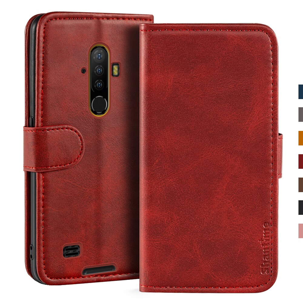 Ulefone-funda magnética de cuero para Ulefone Armor X8, carcasa con soporte para teléfono: Red