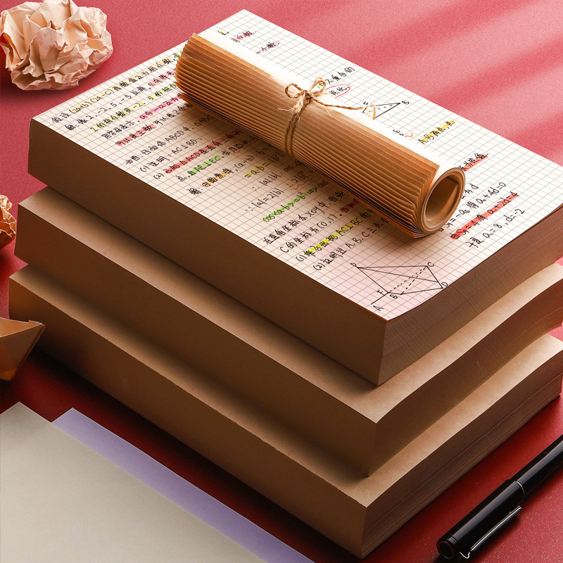 Blank draft paper draft book horizontal line math grid book student small square book for girl grid blank book school supplies