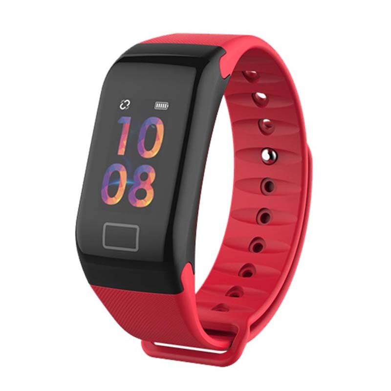Voor xiaomi  mi 8 pro 9 se 6 5 a1 a2 lite 5s plus pocophone  f1 waterdichte smartwatch polsband bloeddruk hartslagmeter: Rood