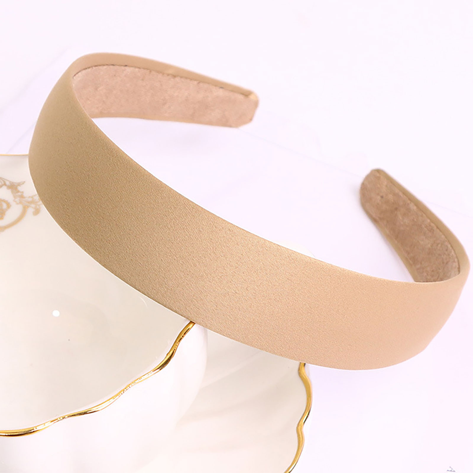 Faixa de cabelo coberta de cetim, faixa de cabelo lisa, fita antiderrapante, faixa de cabelo para mulheres, meninas, acessórios de cabelo diy, faixa tiara