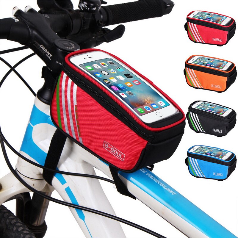 Waterdichte Fietstas Nylon Bike Cyling Mobiele Mobiele Telefoon Bag Case 5.5 ''6'' Fietstassen Frame Voor Tube tassen Accessoires