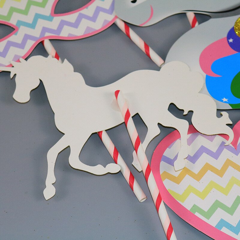 Accessoires de stand Photo licorne arc-en-ciel, décoration de fête d'anniversaire pour enfants, fournitures pour de mariage