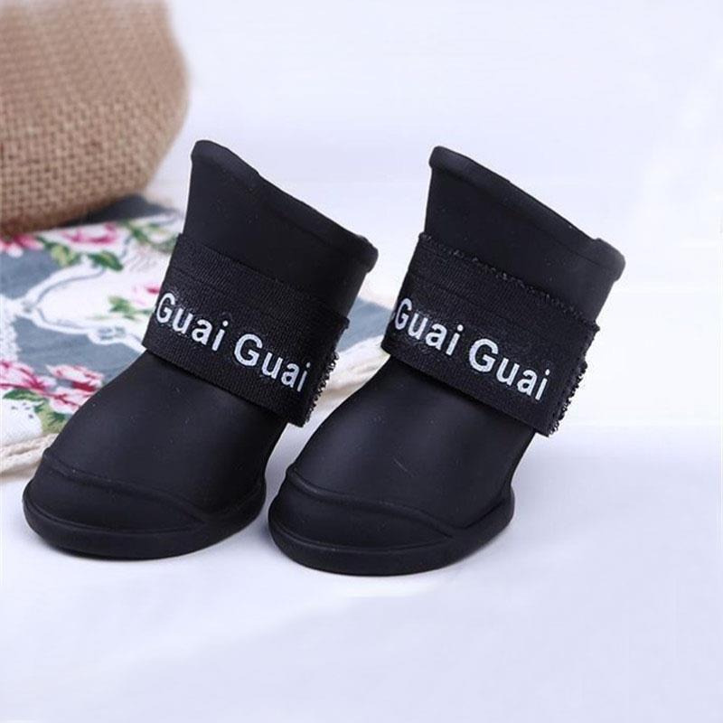 Gorąca sprzedaż buty dla psa na lato wodoodporne kalosze dla psa szczeniak kalosze trwałe buty: czarny / S