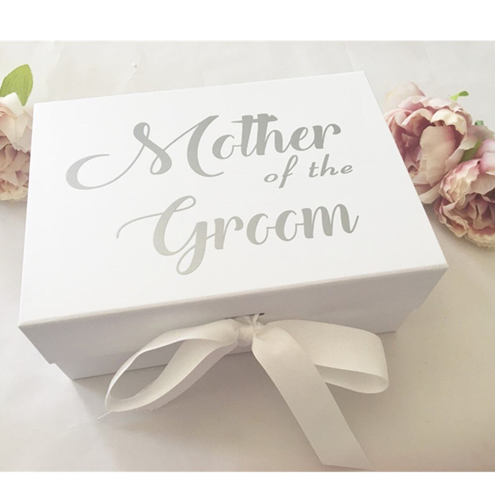 Mutter der Bräutigam, Luxus Andenken Box, White-Box, Hochzeit Erinnerungen, , mutter der Bräutigam , Silber oder Gold Schriftzug