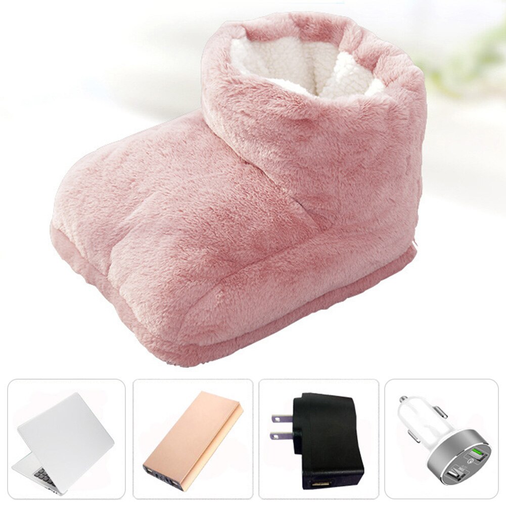 Botas Furry Elétrico Aquecido Termostato Casa Escritório Frio Terapia Pés de Carregamento USB Sapatos Pé Quente Fácil de Operar Inverno Quente
