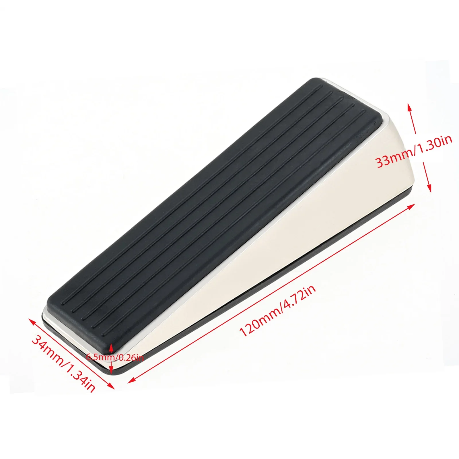1Pc Wedge Shaped Door Stopper Zinc Alloy Rubber Punch-free Door Buffers Kids Safe Floor Gate Door Stop for Home Office Hospital: GRAY