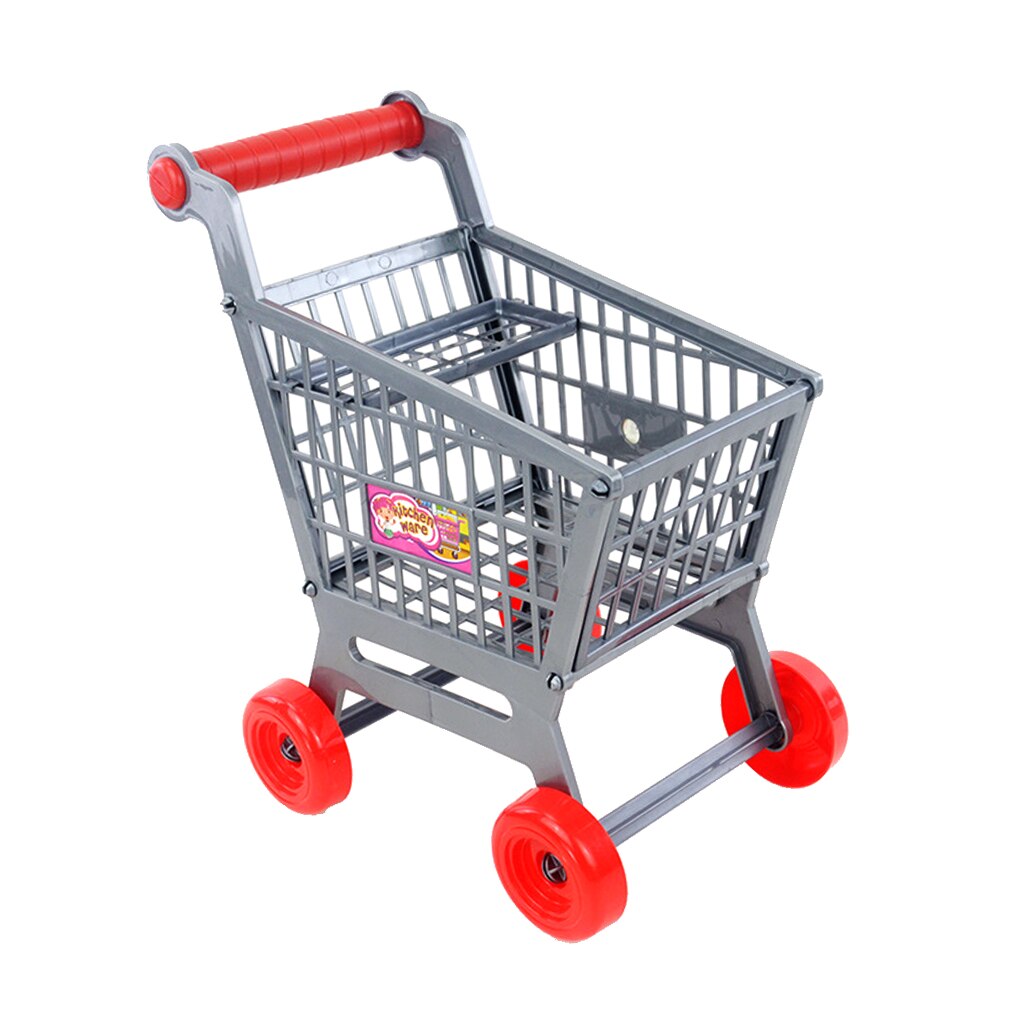 Grijs Plastic Kids Shopping Hand Trolley Kar Kind Pretend Play Keuken Toy