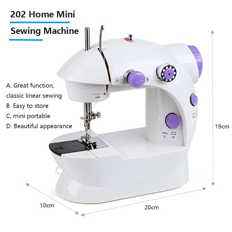 Mini Elektrische Handheld Nähmaschine Dual Geschwindigkeit Einstellung Mit Licht Fuß Doppel Themen Pendal Automatische NäHenne Maschine