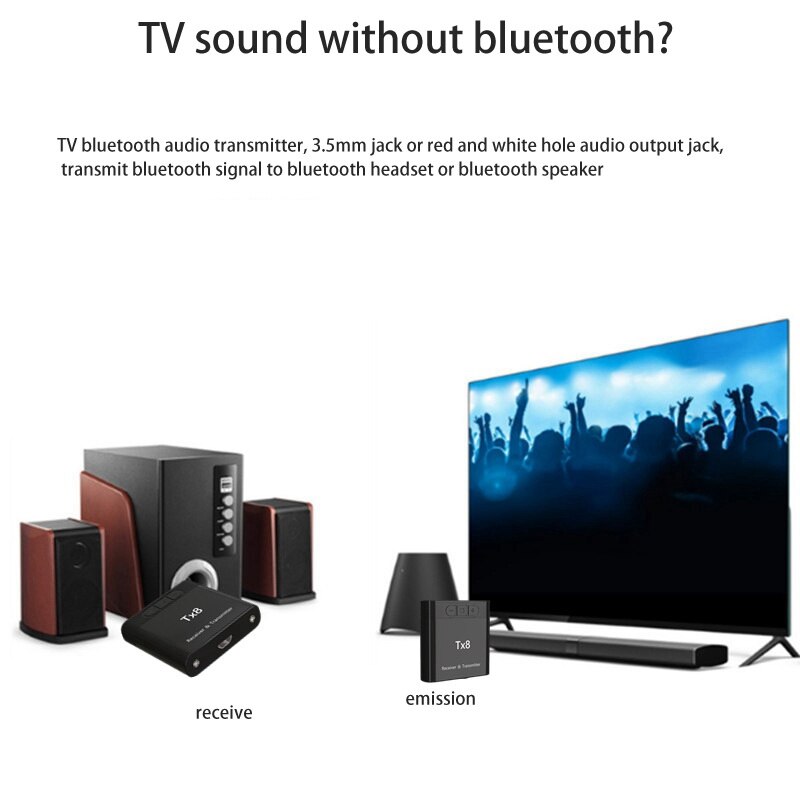 Transmetteur récepteur Audio Bluetooth 5.0 2 en 1, Plug and Play 3.5mm/Aux, récepteur pour projecteurs, ordinateur portable, ordinateur