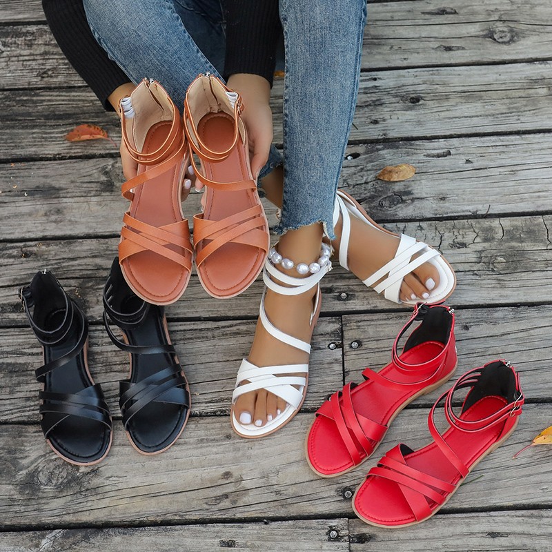 Dames Zomer Schoenen Gladiator Gothic Slippers Vrouw Slippers Flats Lage Hak Gesp Trending Sport Casual Strand Sandalias