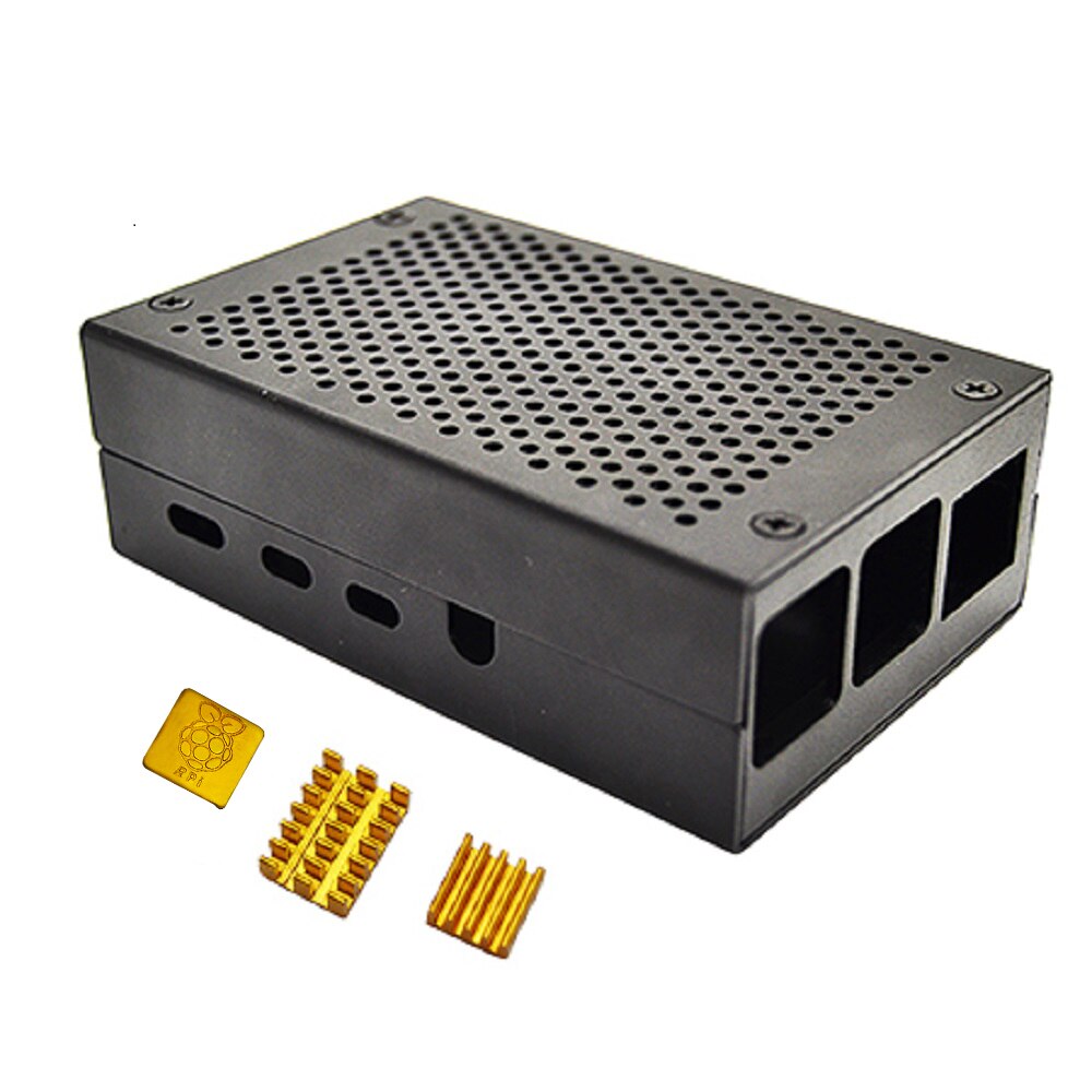 Raspberry pi 4B case aluminum alloy metal with 3pcs Aluminum Heatsink Radiator Cooling Kit Cooler