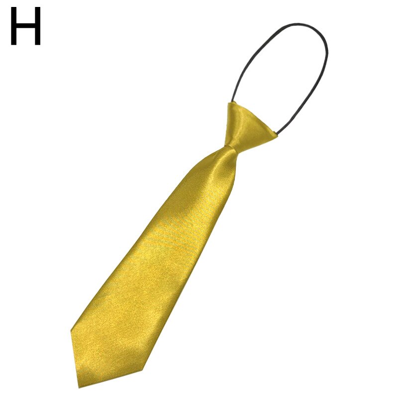 Cravate élastique à la pour garçons et filles, pour enfants, pour mariage, couleur unie: H