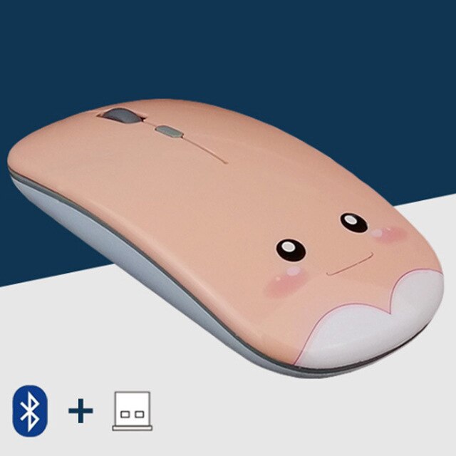 Draadloze Bluetooth Muis 5.0 Usb Optical Computer Mini Slanke Muis 1600Dpi Voor Computer Xiaomi Huawei Lenovo Ipad Pc Accessoires: Pink