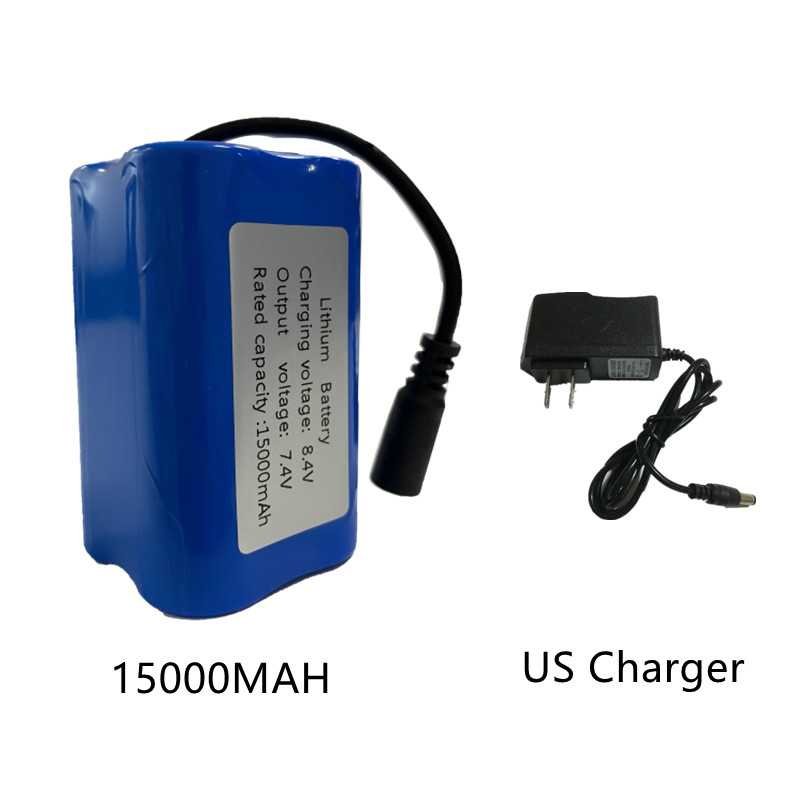 V020 T188 T888 V18 D16 V900 V700 D18 Afstandsbediening Rc Vissen Nest Aas Boot Onderdelen 7.4V 12800Mah 15000Mah Batterij/Lader: Black