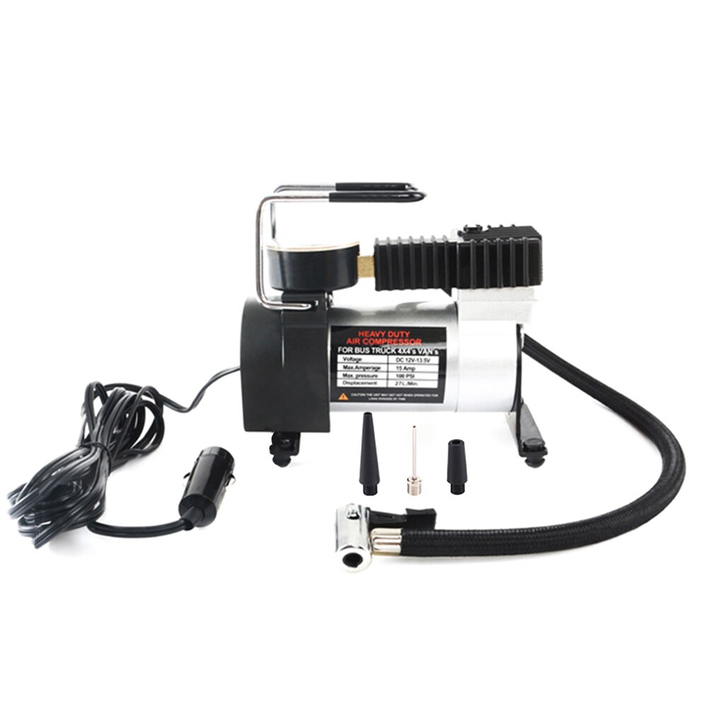 100 psi super flow 12v luftkompressor dækinflator bil luftpumpe køretøjspumpe elektrisk trykmåler bil luftpumpe