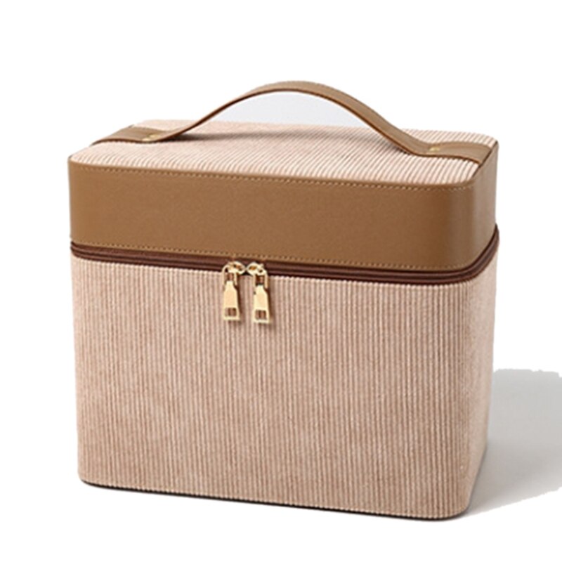 Cosmetic Case Makeup Bag Suitcase Travel Storage Box Large Capacity Wash Bag Double Door Makeup Case