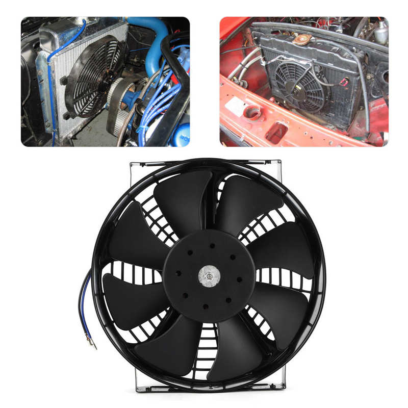 Fan Engine Cooling Electric Radiator Air Conditioning DC 12V 80W 2400RPM for Car Truck 10in Universal