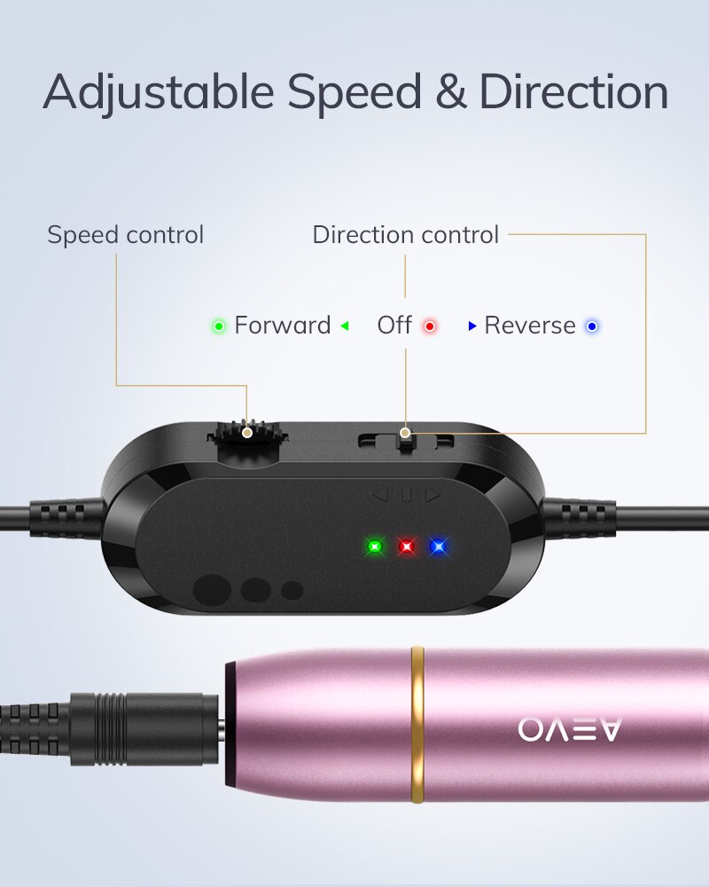 AEVO Electric Nail Drill Set for Manicure Filer Sander Polisher Manicure Machine Nail Drill Equipment Tools 20000RPM USB Plug