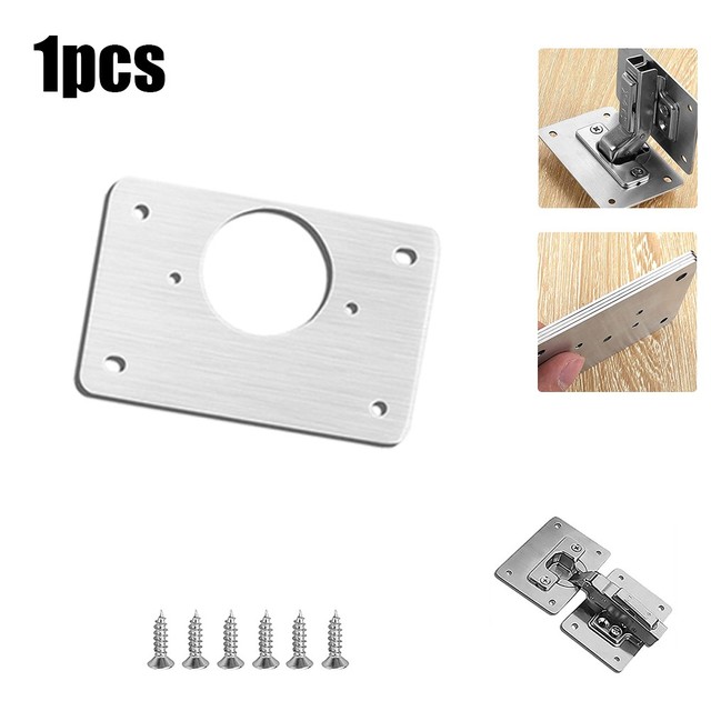 Hinge Repair Plate For Cabinet Furniture Drawer Stainless Steel Door Panels Table Base Hinge Cup Repair Board Fix Bracket: 1pc A