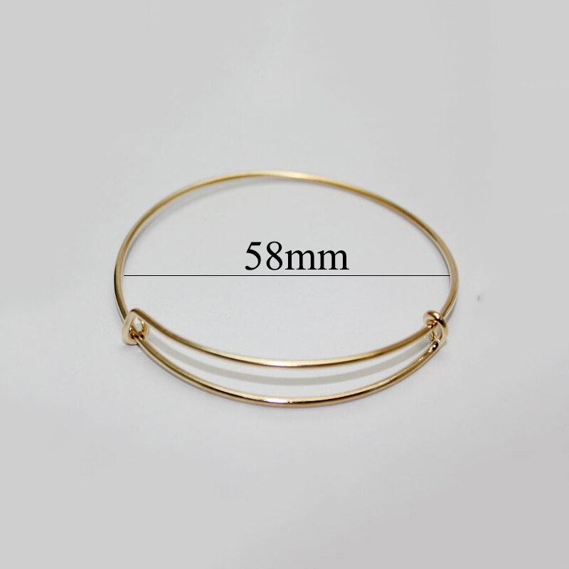 Lot 10pcs Cheap Expandable Wire Bracelets Bangles for Women Kids 50/58/65mm DIY Jewelry Making Chic: Gold 58mm kids