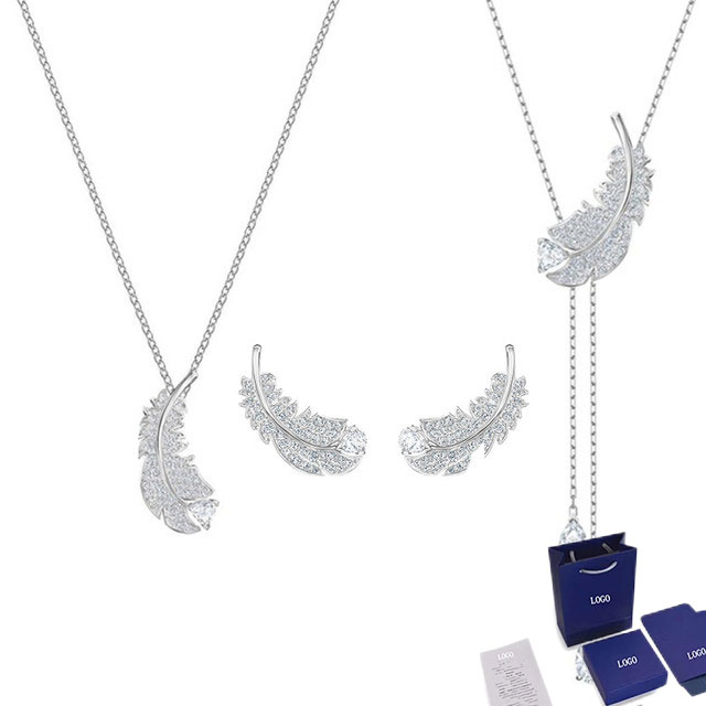 Magnifique ensemble de bijoux en plumes, fleurs et pierres précieuses avec boîte gratuite, lancement haut de gamme, très approprié comme pour votre petite amie: Rouge