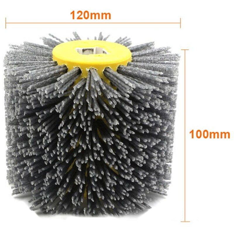 1 pièces Nylon abrasif fil Dupont tambour polissage roue brosse électrique pour le travail du bois des métaux 120*100*19mm