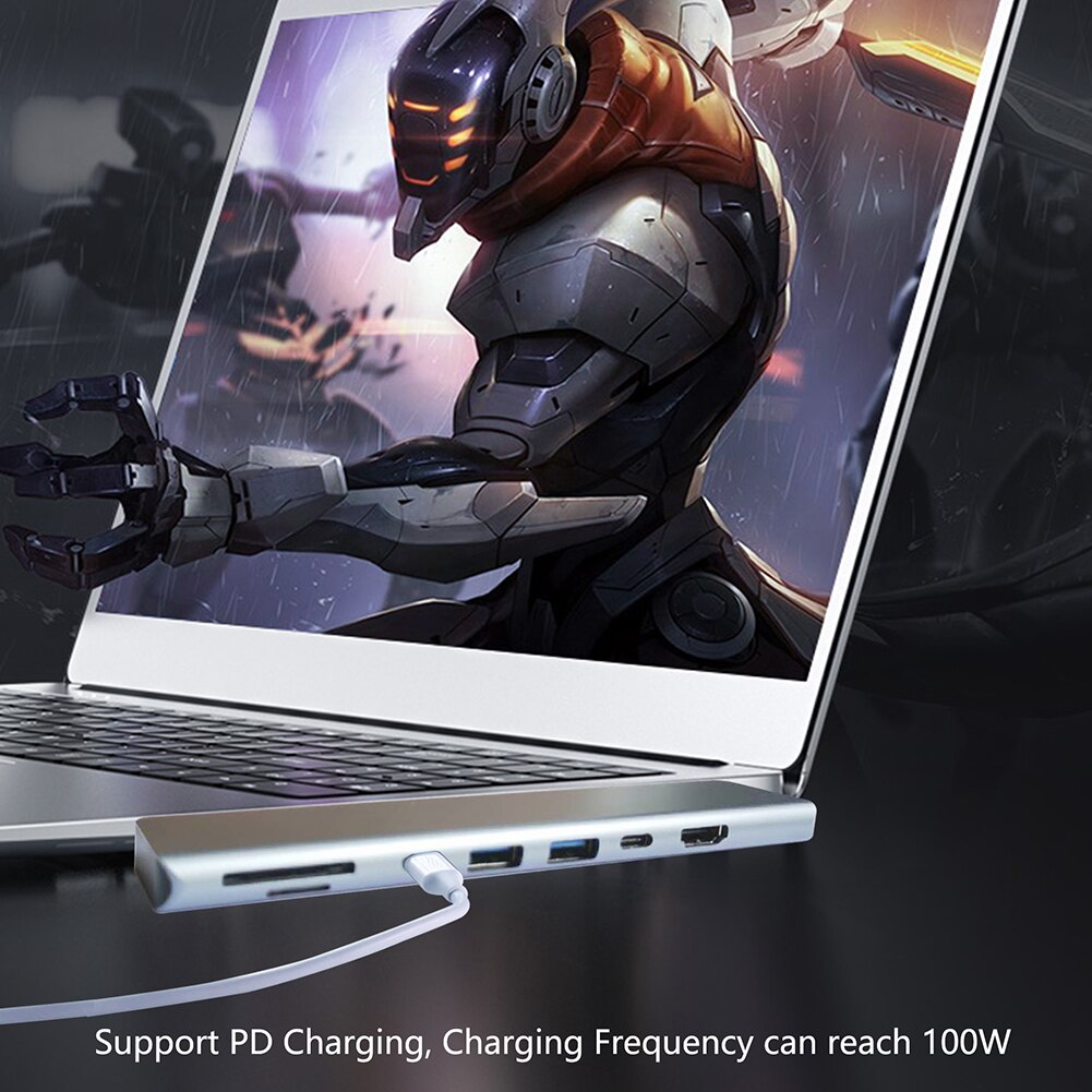 Meerdere Hoge Snelheid Expander Adapter Dual Usb Type-C Hub Docking Station 4K Dual Pd 2 Usb Sd tf Kaartlezer Adapter