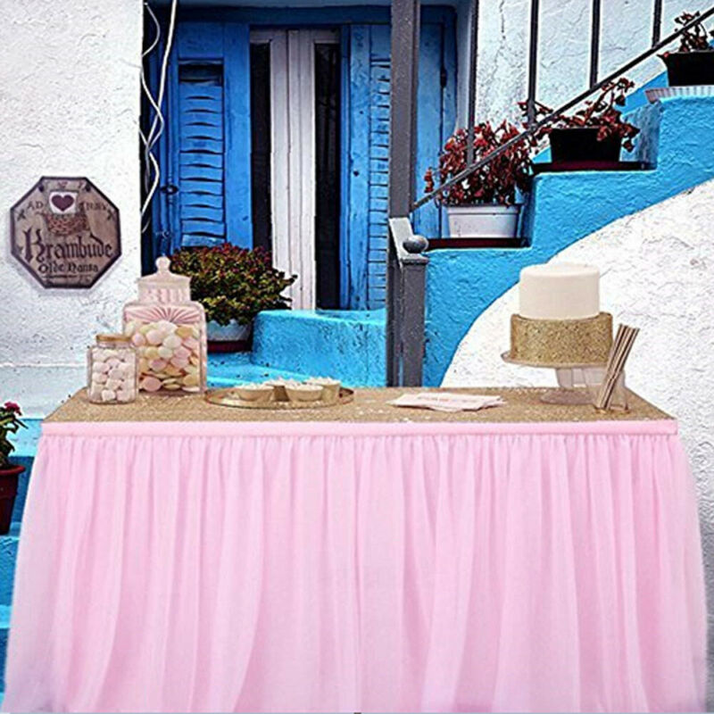 5 farver tulle bord nederdel bordservice bryllup fødselsdagsfest duge favordd bryllupsfest xmas baby shower fødselsdag indretning