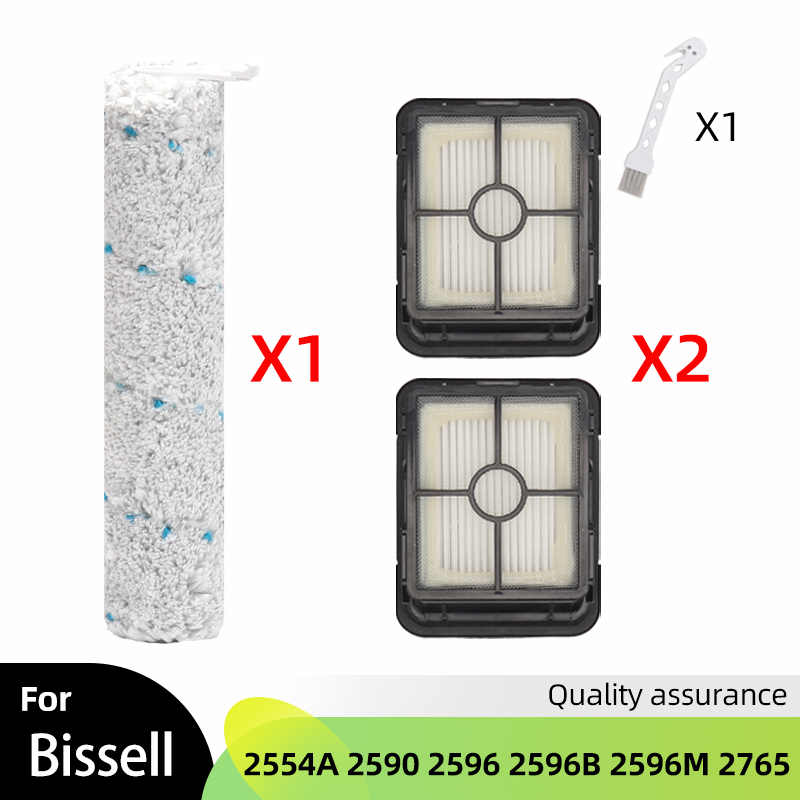 Main Brush HEPA Filter For Bissell Crosswave Cordless Max 2554 2554A 2590 2596 2596B 2596M 2765 2765F 2765Z 2767Z 2765E 2765N: Brown