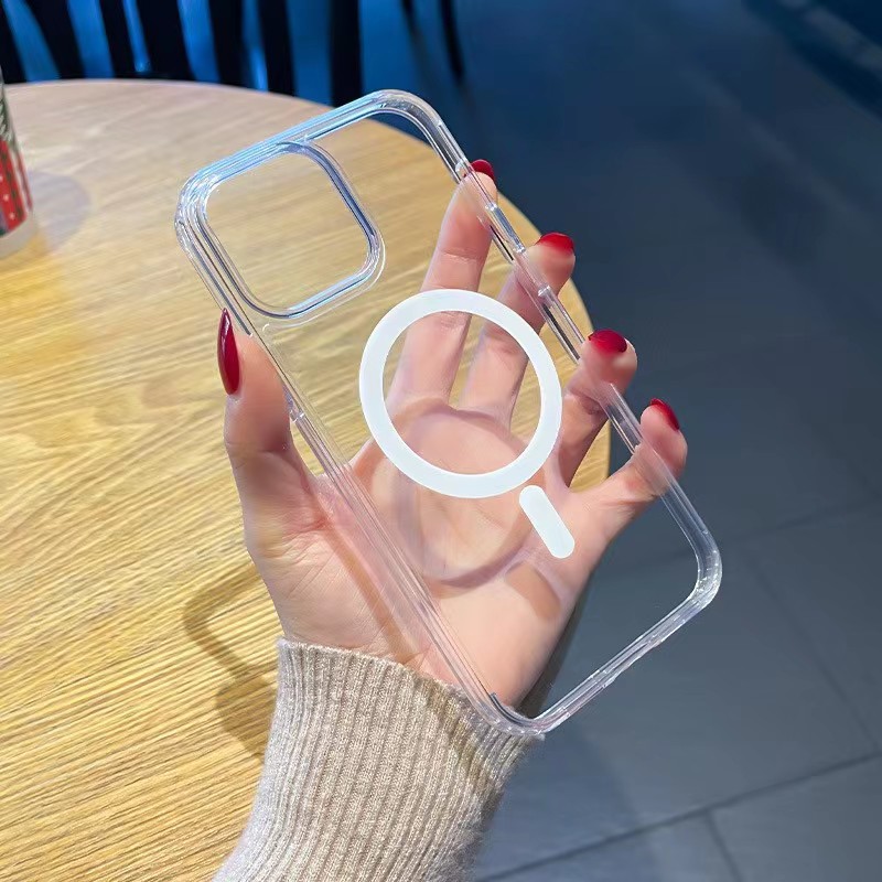 Originele magnetische draadloze opladerhoes voor iphone 14 13 12, 11 pro max, magsafe-hoes voor iphone 12, mini , 14 plus, transparante hoes: Eva