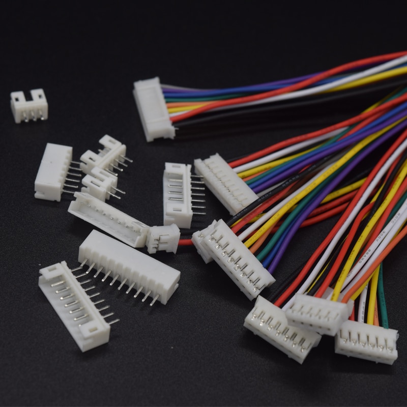 10Sets Mini Micro Jst 2.0 Ph Man Vrouw Connector 2/3/4/5/6/7/8/9/10-Pin Plug Met Terminal Draden Kabels Socket 200Mm 26AWG
