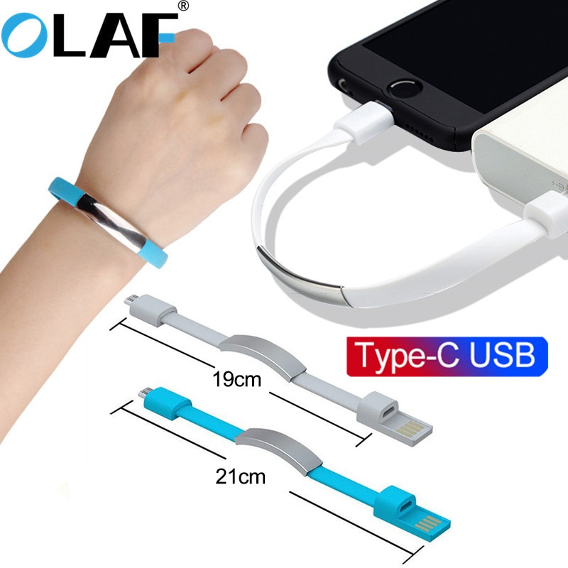 OLAF Type C Armband kabel Mobiele Telefoon kabels usb Opladen Data Cord Voor Samsung s8 s9 s10 Huwei P30 C type-C korte usb-kabel