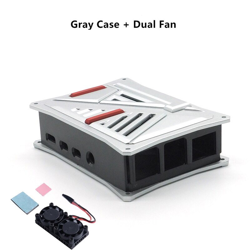 Raspberry Pi ABS Case Plastic Cover Shell Single Dual Cooling Fan Gray Silver For Raspberry Pi 4 B Model Raspberri Pi Cases: item 3