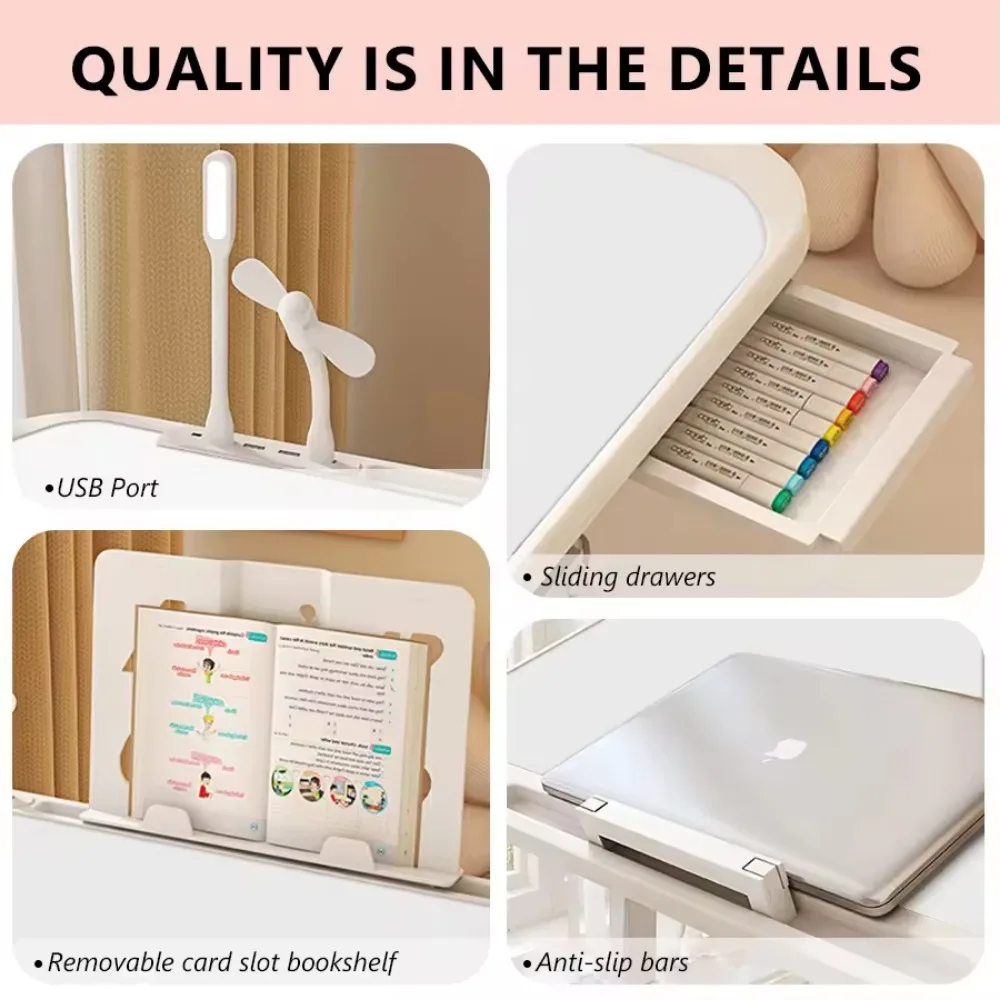 Foldable Laptop Desk Adjustable Elevated Notebook Computer Hostel Student Desk Simple Stable Children School Desk Office Desk