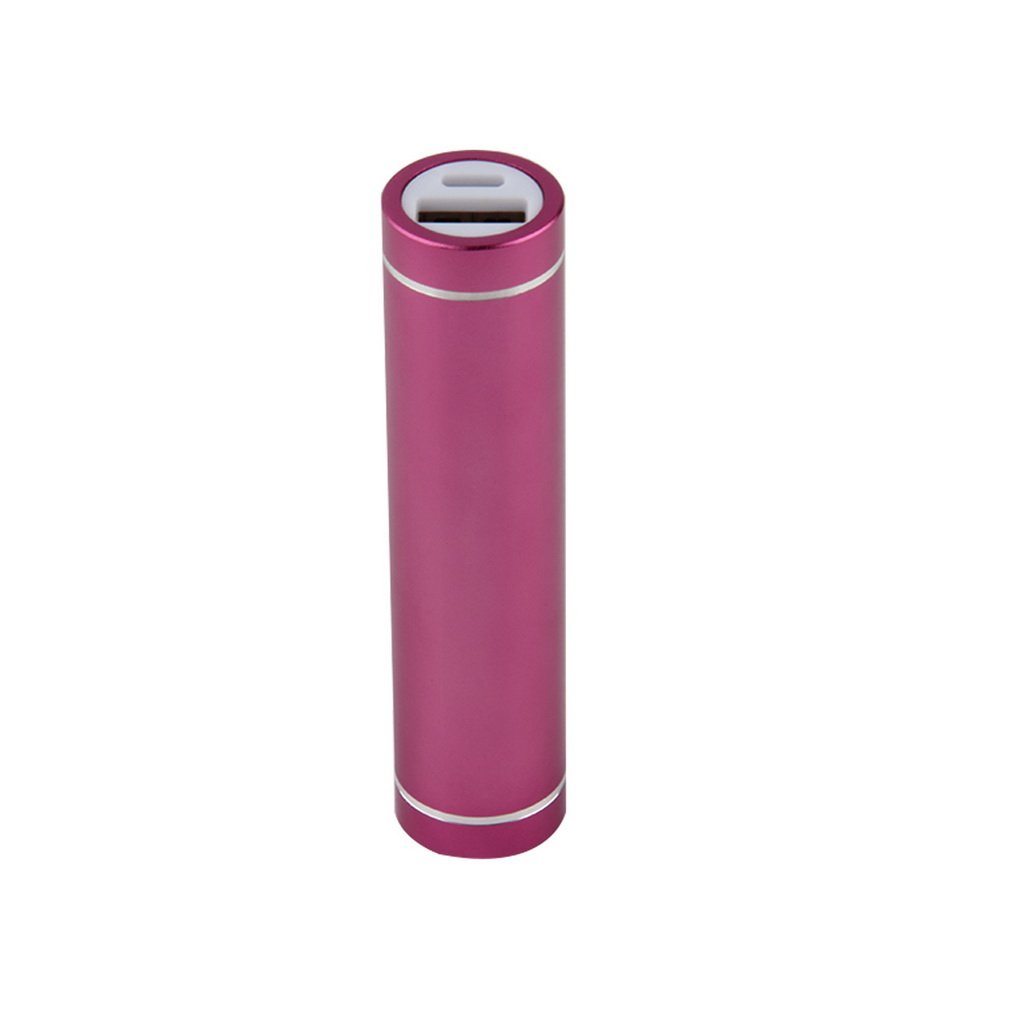 1 pcs Portable USB Mobile Power Bank Charger Pack Box Battery Case for 1 x 18650: Rose Red