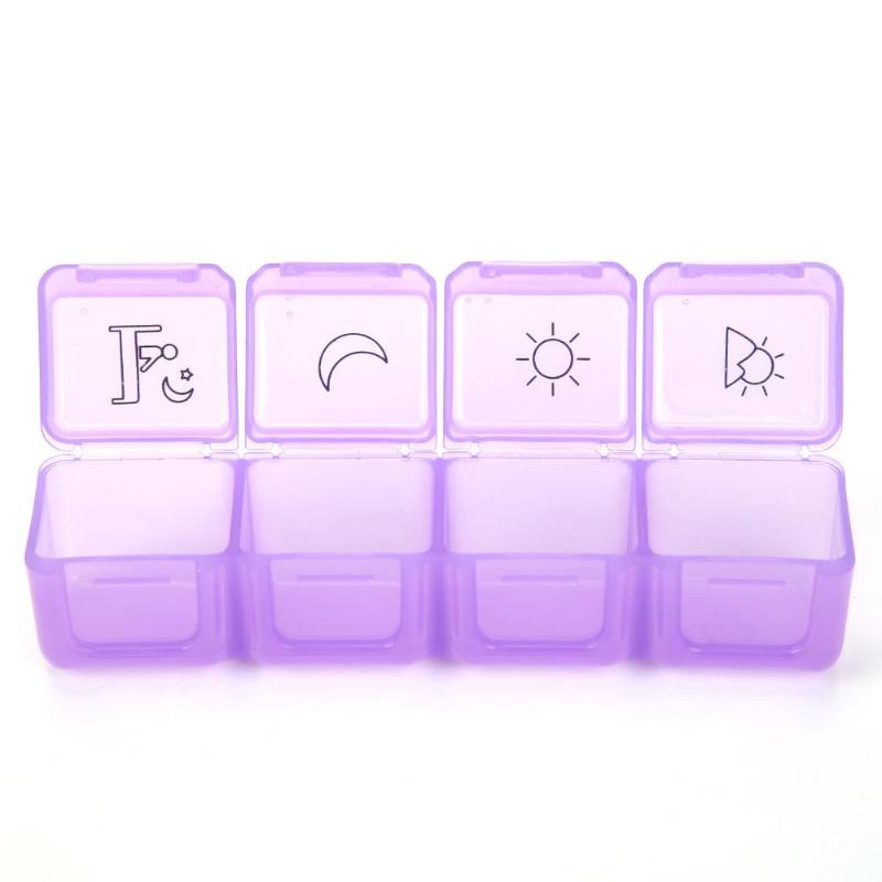 Mini Pillendoosje Organizer Tablet Houder 28 Grid 7 Dagen Wekelijkse Pillendoosje Geneeskunde Opbergdoos Dispenser Pillendoosje Splitter