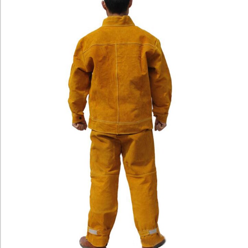 Giacca per saldatura in pelle-grembiule per saldatura resistente con maniche per saldatore, cinturino con fibbia regolabile, resistente al fuoco/al calore, XXL, XXXL