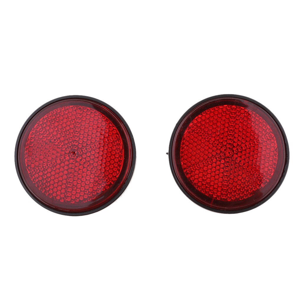 Plastic Car Auto Round Chrome Red Reflective Sticker Self Adhesive Reflector Warning Sign Fits for Motorcycle Bicycles ATV