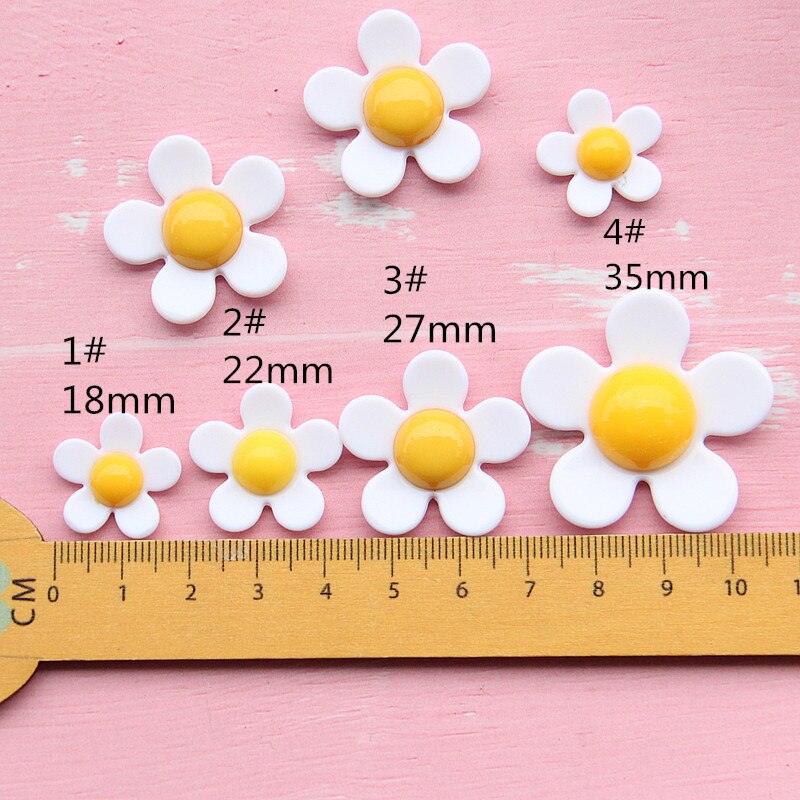 30pcs Acrylic White Daisy Flower Embellishments DIY Card Scrapbook Making Crafts Supplies Jewelry Phone Hear Bows Earring Charms