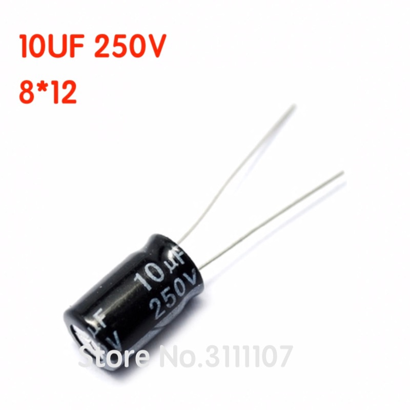 20PCS/LOT 10UF 250V 8*12 Aluminum electrolytic capacitor Electrolytic Capacitor 250v 10uf 106
