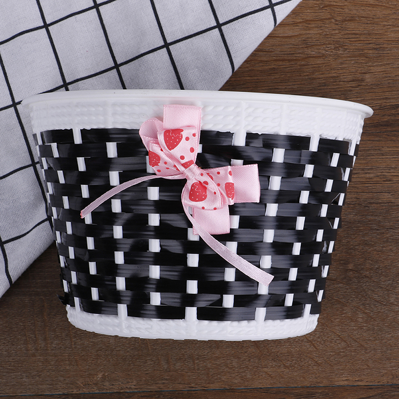 Cykelkorg framväska cykel rosett framkorg för barn flickor cykling: Vit