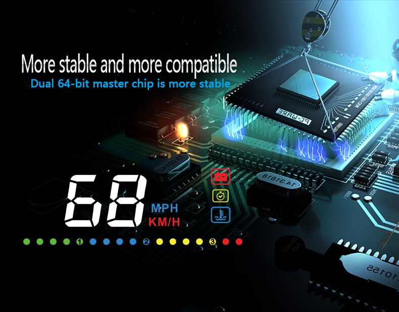 Sistema de encendido/apagado automático para coche, accesorio de coche con pantalla HD OBD, multicolor