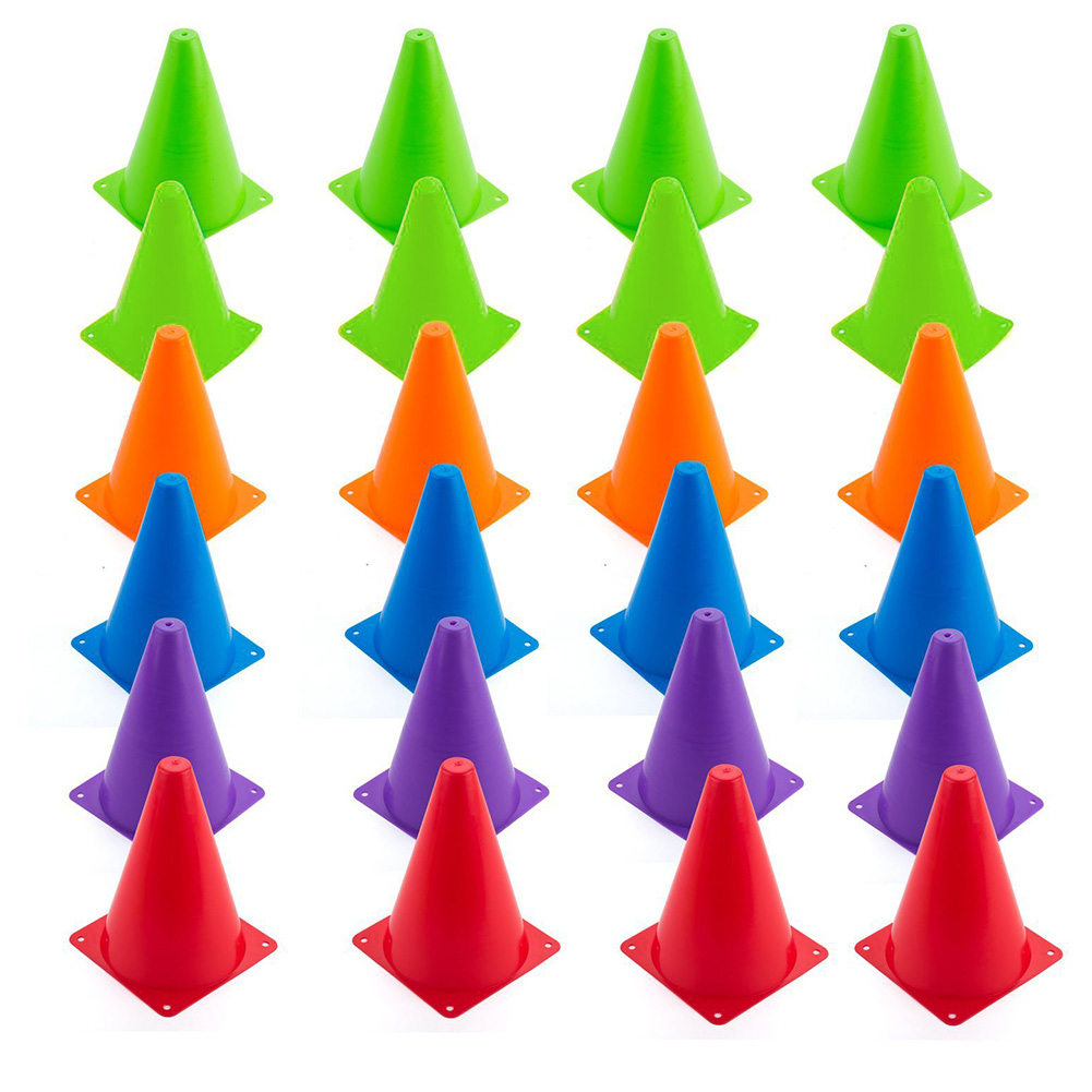 Panier de basket en plastique avec trou, 10 pièces, cône de circulation, stockage facile, seau barrière plus épais, antigel, équipement d&#39;entraînement à domicile, solide