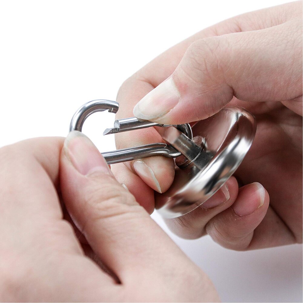 'The Best' Magnetic Hooks Strong Heavy Duty Neodymium Magnet Hooks with Swivel Carabiner Hook for Refrigerator 4pcs 889
