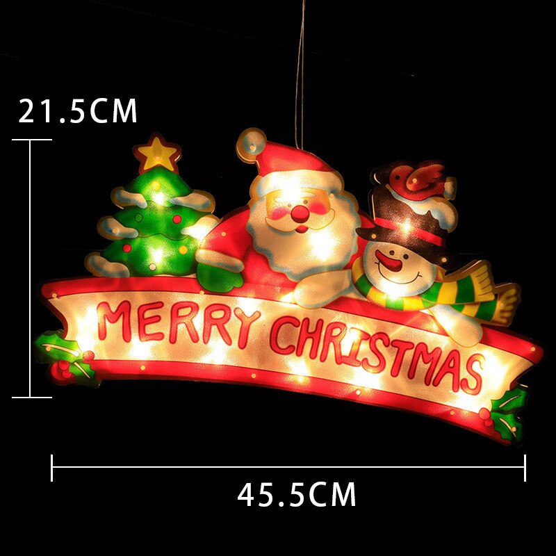 Kerstkamer glazen raam versierd met sterrenverlichting, lamp met zuignap, gekleurde lamp, hanglamp, kerstman sfeerdecoratie: Hanglamp 07