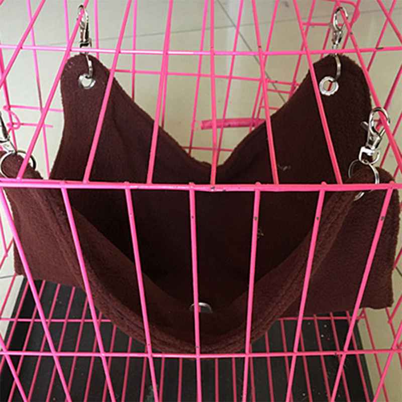 Hangmat Nest Kooi Mini Leuke Hamster Kooi Warm Pluche Hamster Huis Bruin Pet Hangmat voor Hamster Cavia Chinchilla