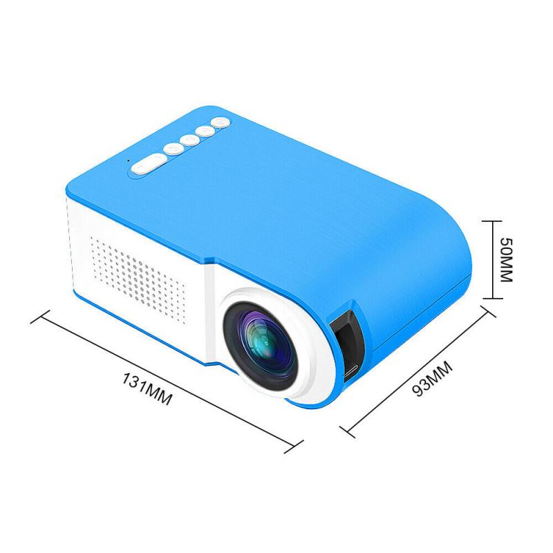 1pc White/blue Portable 1080P Mini LED 3D Projector Home Cinema Theater Video Multimedia USB Projector Built-in Stereo Speakers