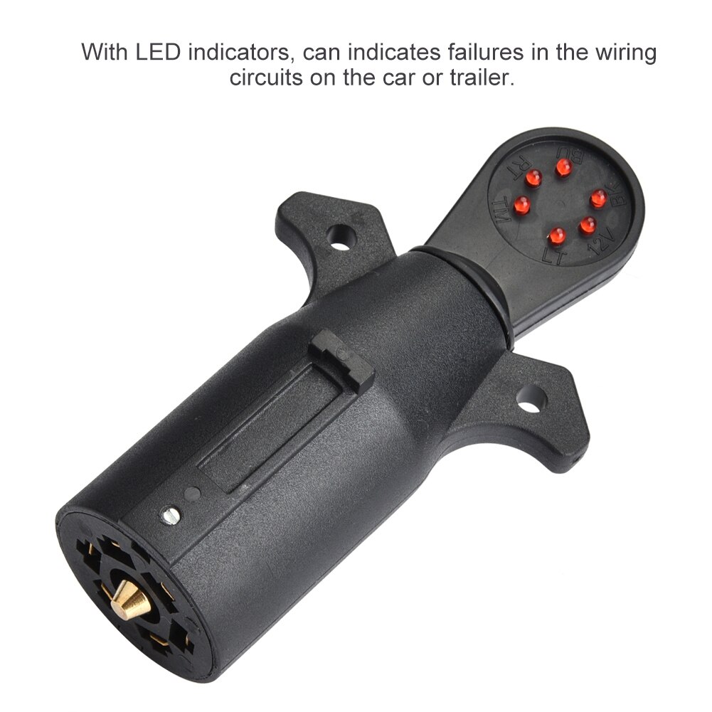 Trailer Socket Tester 12V 7pin flat tester Towing Light Wiring Cable Circuit Plug Socket Tester for Auto Trailers Car
