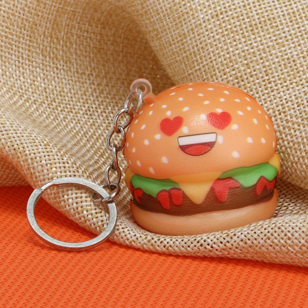 Relax toys squishy Kawaii Cartoon Hamburger Slow Rising Cream Scented Keychain Stress Relief Toys amusing
